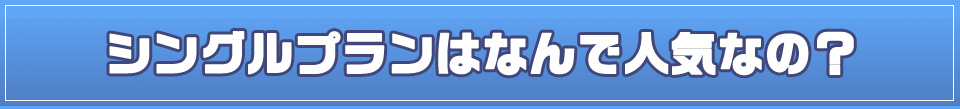 シングルプランはなんで人気なの?